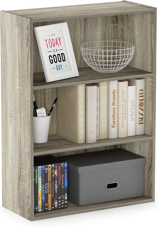 Furinno Pasir 3-Tier Open Shelf Bookcase, Sonoma Oak