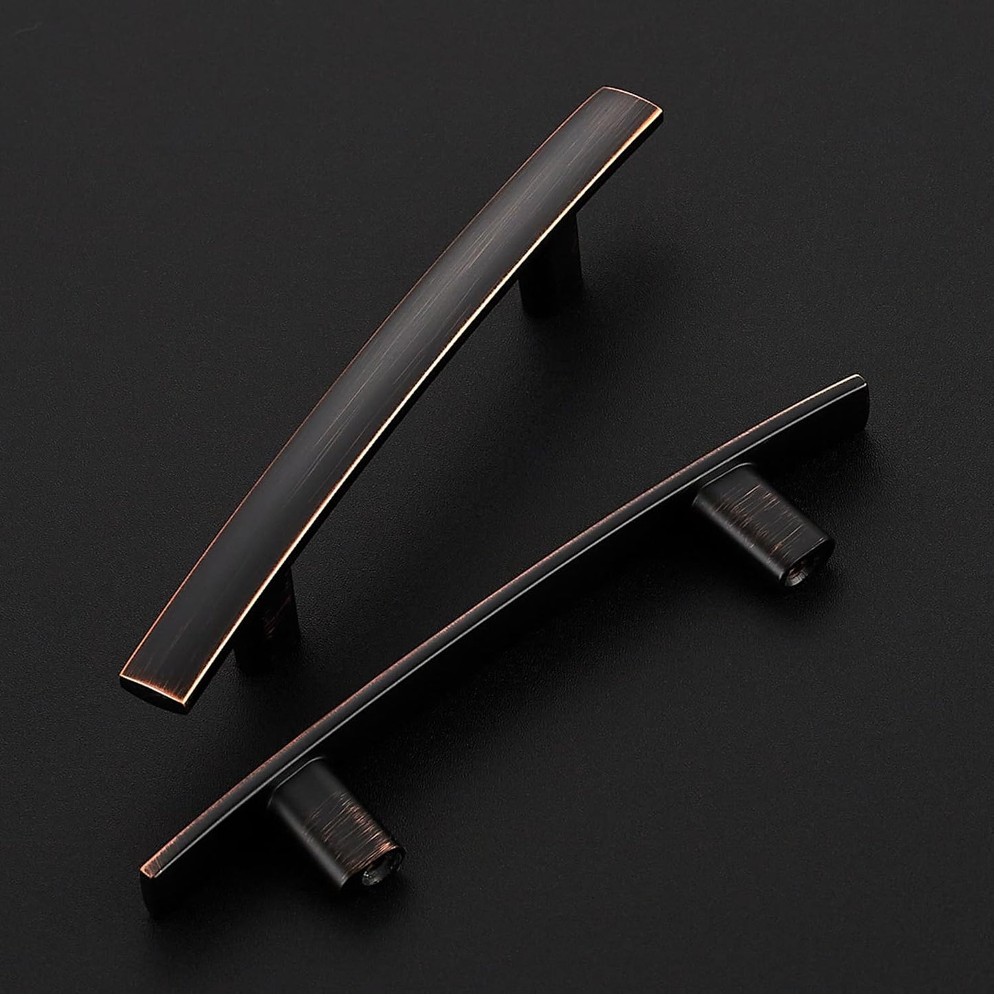 25 Pack Cabinet Handles 3" Hole Center - Curved Cabinet Pulls Oil Rubbed Bronze Drawer Pulls for Kitchen Cupboard Solid Hardware for Dresser Drawer Arch Hardware