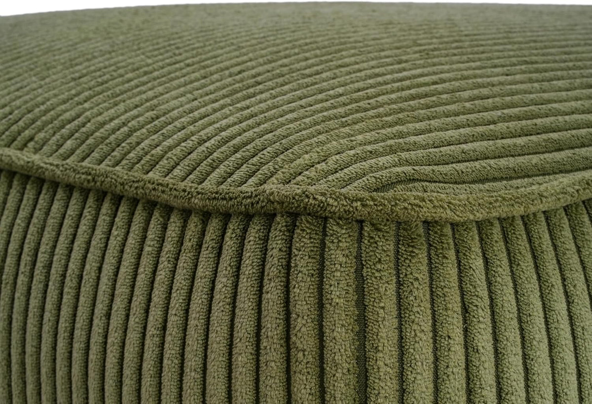 Christopher Knight Home Kyle Corduroy Woven Upholstery Square Ottoman, Living Room Sofa Ottoman with Wood Frame, Comfy Seating Experience with Dense Foam Padding, Non-Marking Foot Caps, Olive Green