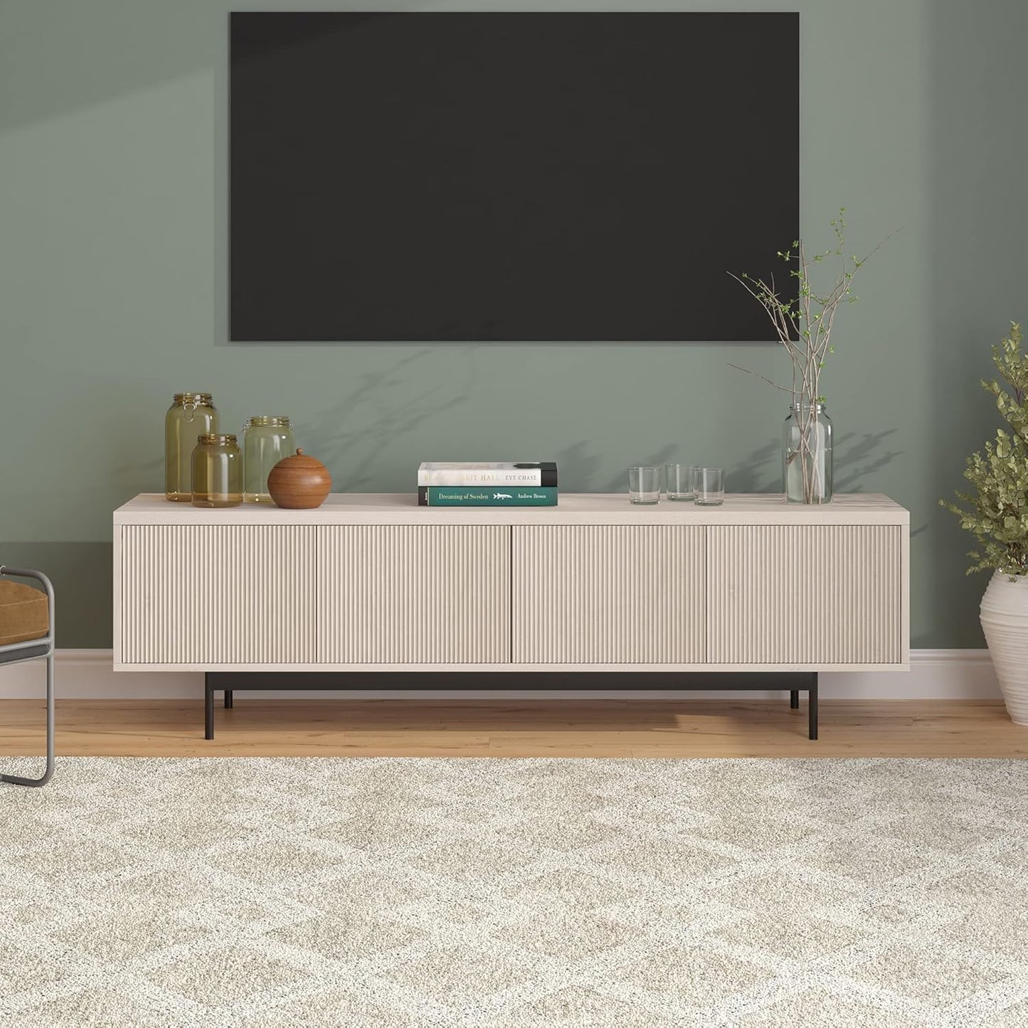 Henn&Hart Whitman, 70'' Rectangular TV Stand, Alder White