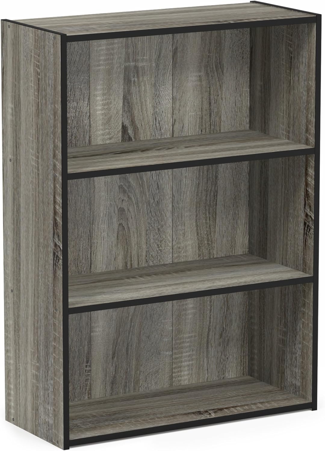 Furinno Pasir 3-Tier Open Shelf Bookcase, French Oak Grey