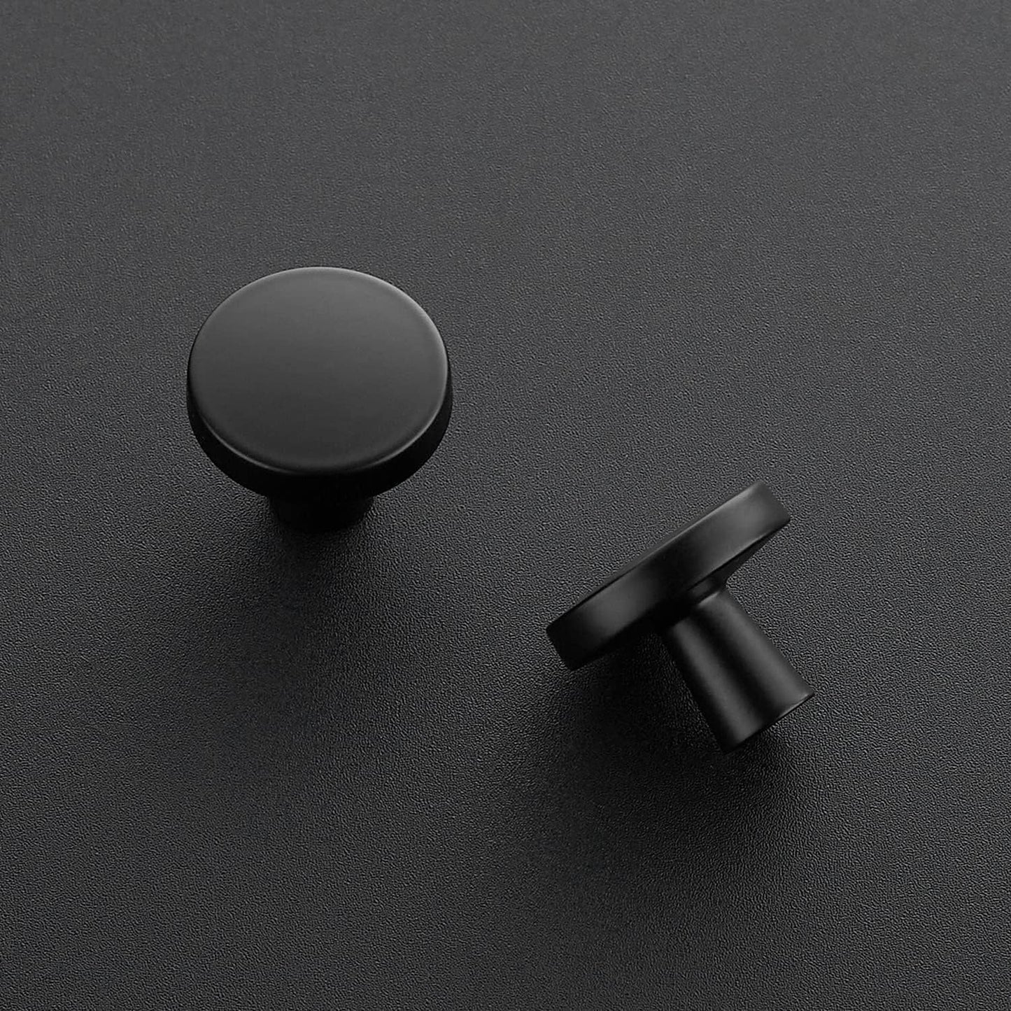 Ravinte 15 Pack Drawer Pulls 1-1/4 Inch Matte Black Kitchen Cabinet Knobs Solid Round Dresser Handles for Simple Cupboard Hardware