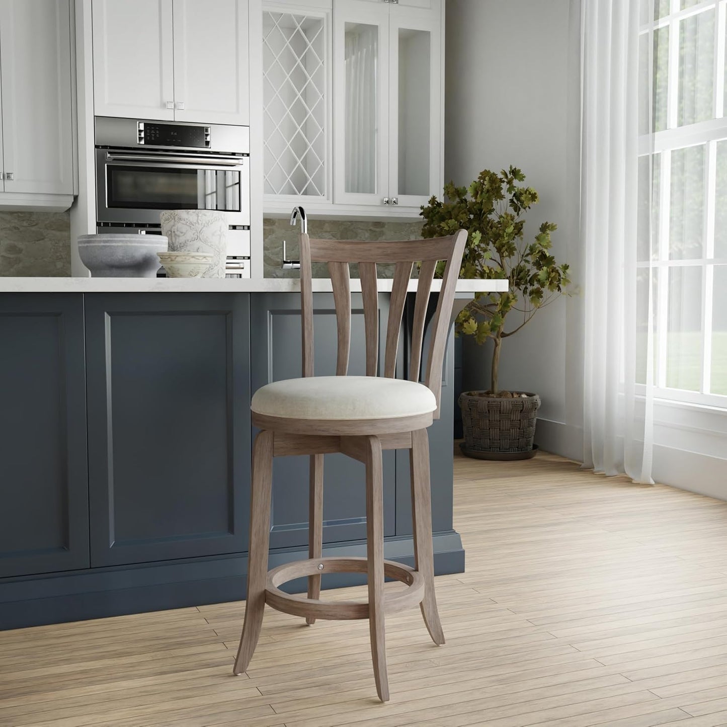 Hillsdale Savana Swivel Counter Height Stool, 29.5" High, Brown Gray