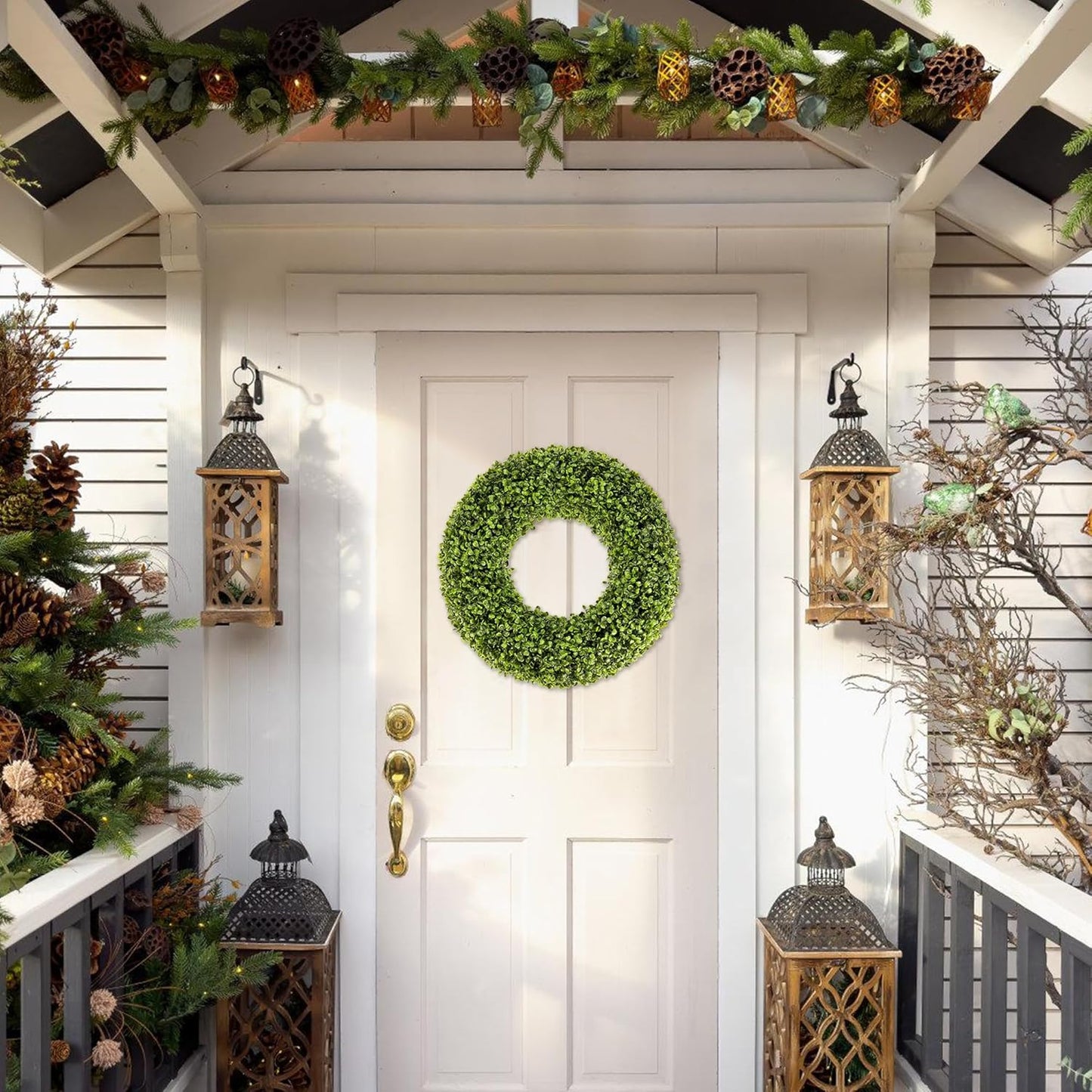 Boxwood Wreath - 20inch Outdoor/Indoor All Seasons Decor