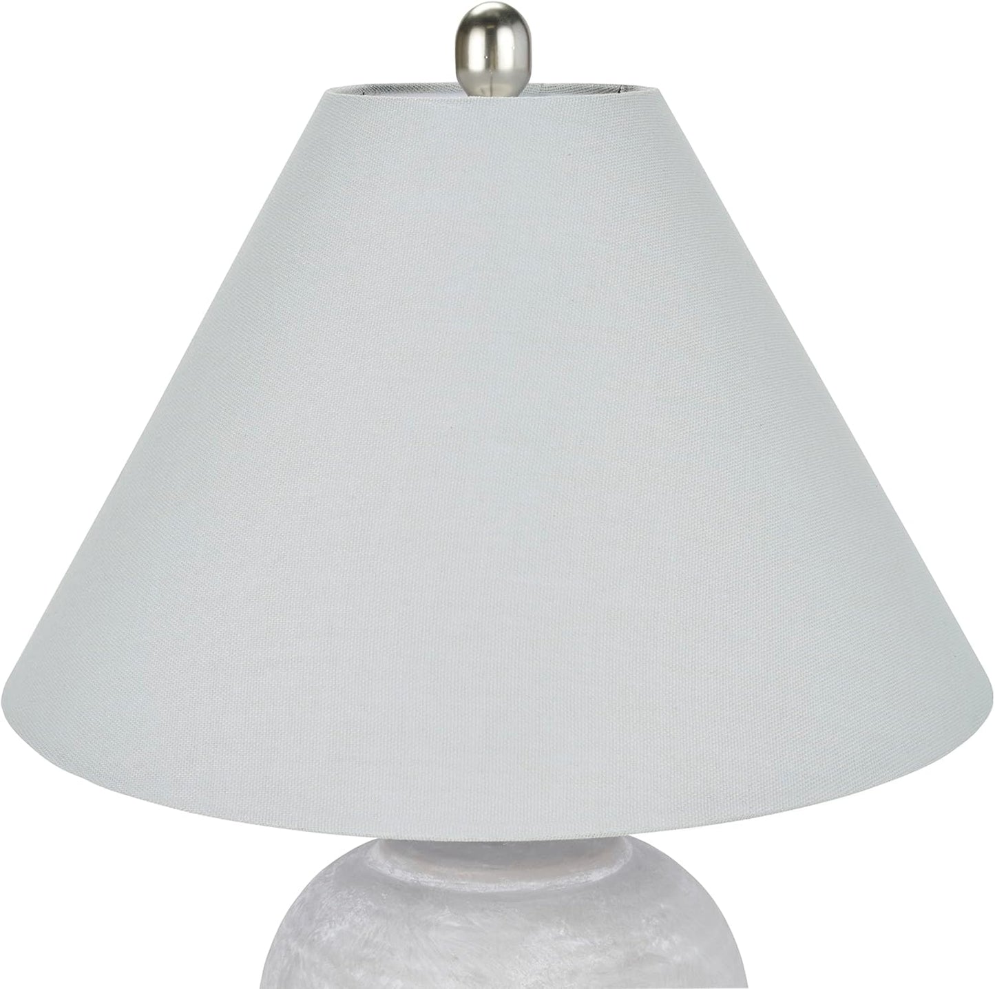 Nourison Home 23" Grey Vintage Distressed Ceramic Pot Table Lamp for Bedroom, Living Room, End Table, with Grey Conical Empire Shade