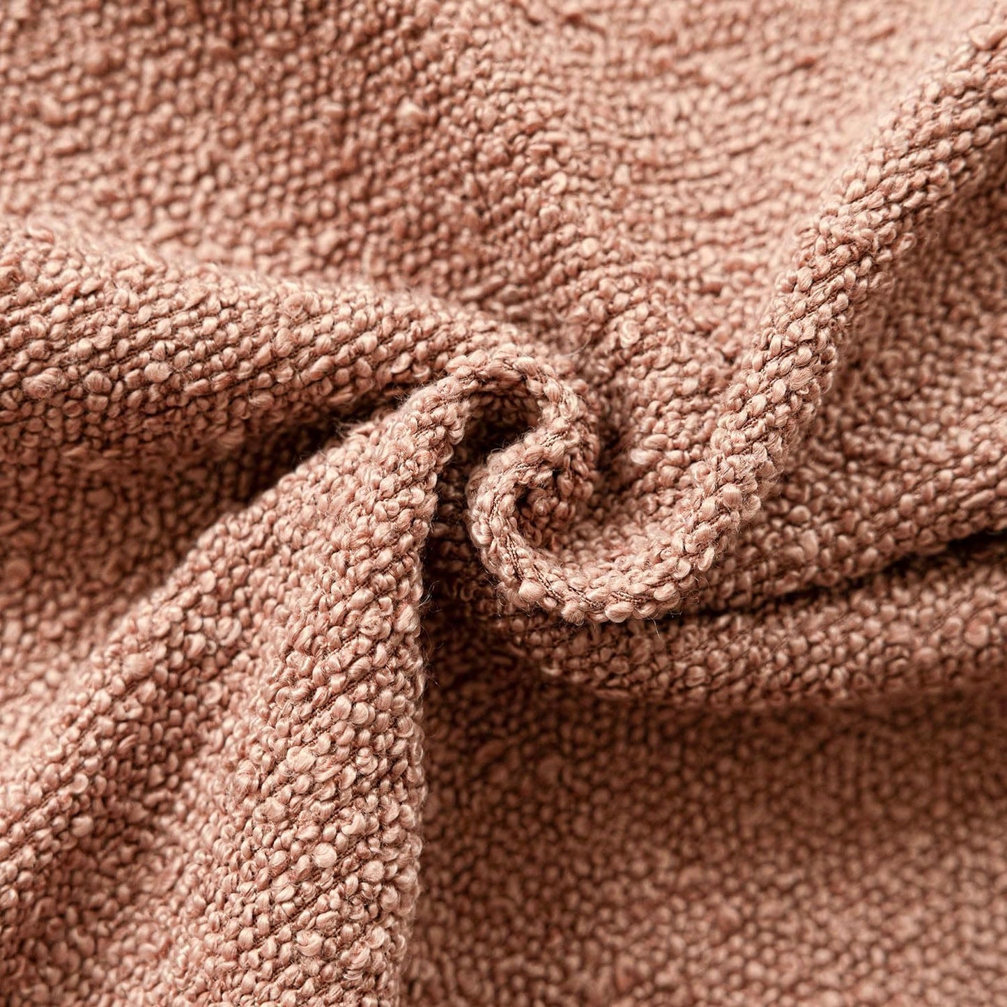 Foindtower Set of 2, Decorative Textured Boucle Throw Pillow Covers Accent Solid Pillow Cases Neutral Couch Cushion Case for Chair Sofa Bedroom Living Room Home Decor 26x26 Inch Dusty Orange Hazel