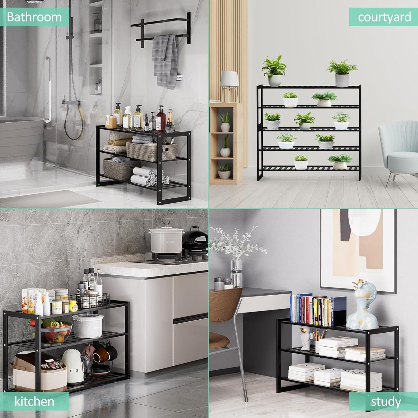 Shoe Rack Bamboo 5 Tier Shoe Organizer, Storage 20-25 Pairs for Closet Entryway, Stackable Large Tall Shoe Shelf Holder Stand Cubby for Door Hallway Bedroom Garage