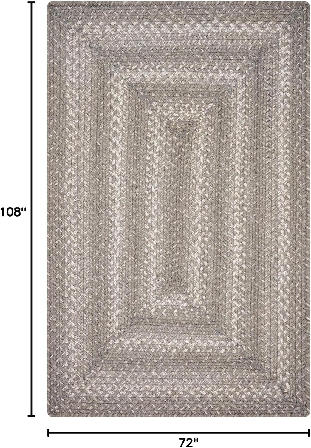 Grey Cloud Jute Braided Area Rug, 6x9' Rectangle - Grey, Warm Farmhouse Country Decor, Perfect for Living Rooms, Bedrooms and Dining Rooms - Pet Friendly and Easy to Clean