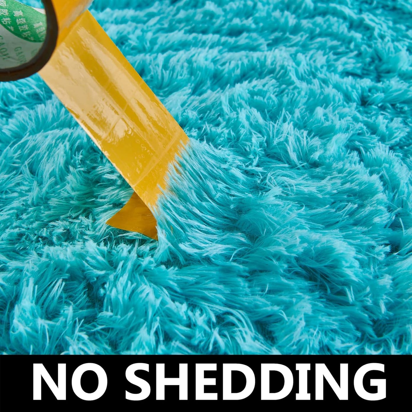FJZFING Blue Round Rug Ultra-Soft Plush Modern 4x4 Circle Area Rug for Kid's Bedroom, Fluffy Shag Circular Rug for Nursery Room, Non-Slip Home Decor Cute Blue Carpet for Teen's Room