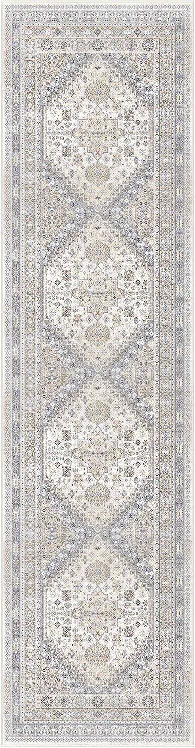 zesthome Washable Runner Rug 2.5x10 - Stain Resistant Entryway Rug,Ultra-Thin Kitchen Rugs, Anti Slip Backing Runner Rugs for Entrance Laundry Room Indoor Hallway (Beige,2.5'x10')