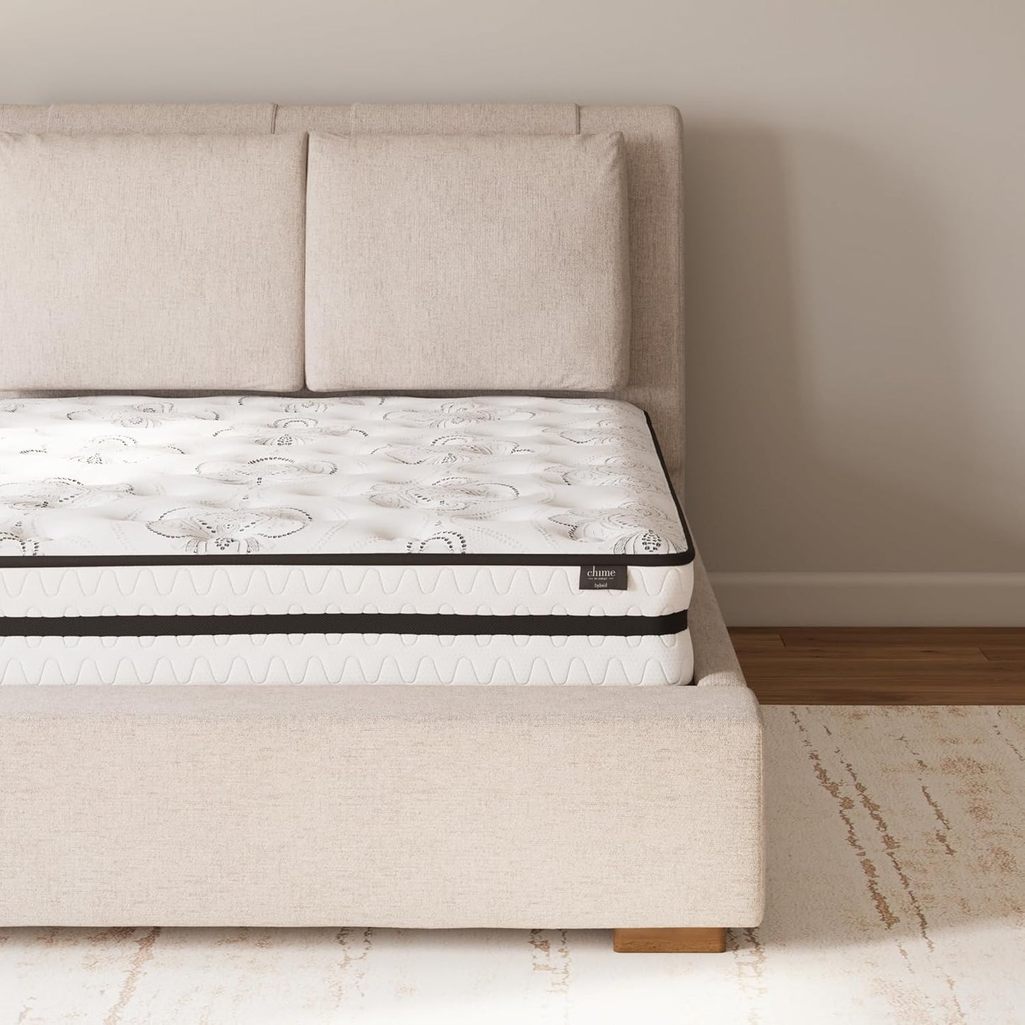 Signature Design by Ashley Full Size Chime 10 Inch Medium Firm Hybrid Mattress with Cooling Gel Memory Foam for Pressure Relief, Fiberglass Free, Mattress In A Box