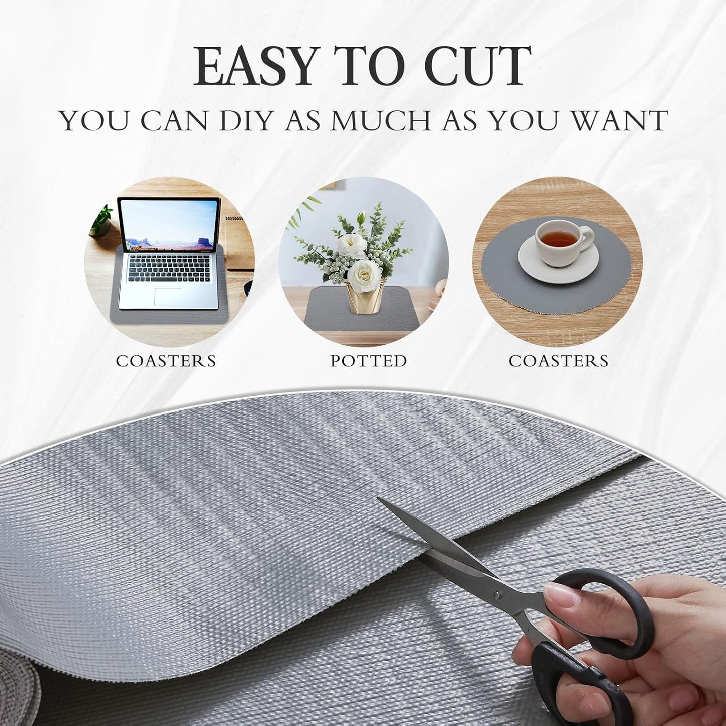 Beautysaid Shelf and Drawer Liner for Kitchen Cabinet, Non Adhesive Non Slip Shelf Paper Waterproof Washable Thickened for Dresser Pantry Shelve Bathroom Protector Liner(Gray,12 in x 10 FT)