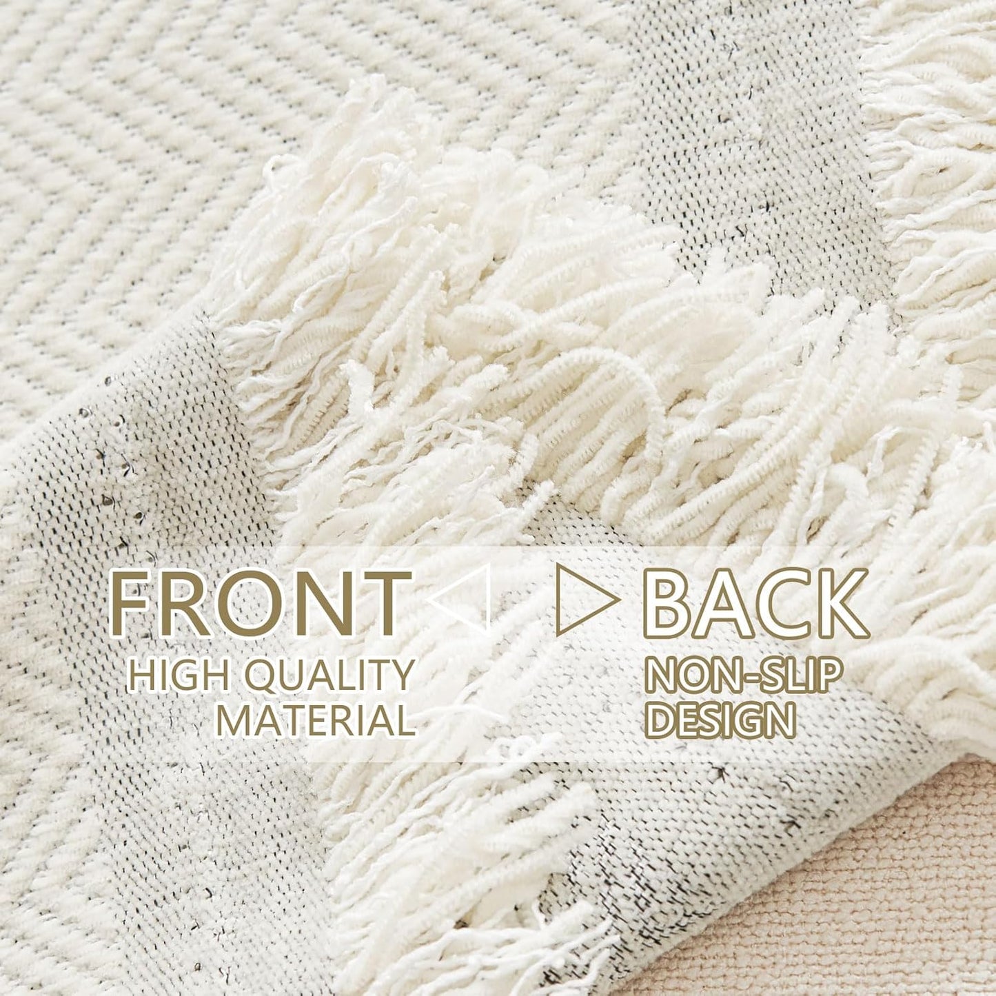 hyha Couch Cover for Dogs, Boho Sofa Covers for 3 Cushion Couch Washable, Chenille Sofa Slipcover for Pets, Soft Loveseat Sectional Couch Throw Blankets with Tassels (Beige, 71x134 Inch)