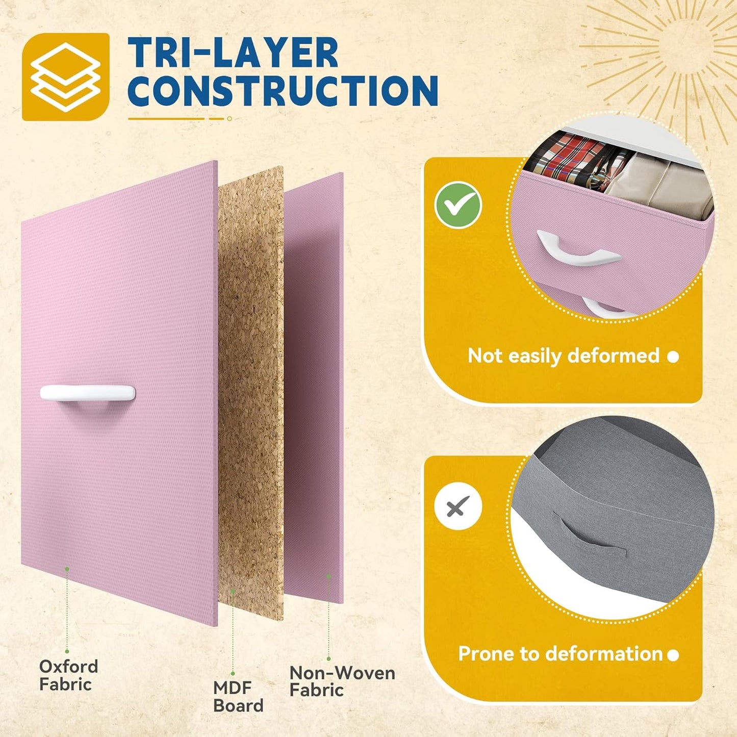 DWVO Fabric Dresser for Room, Tall Storage 8 Drawers, Black Dresser & Chest of Drawers, Storage Drawer Organizer for Closet, Living Room