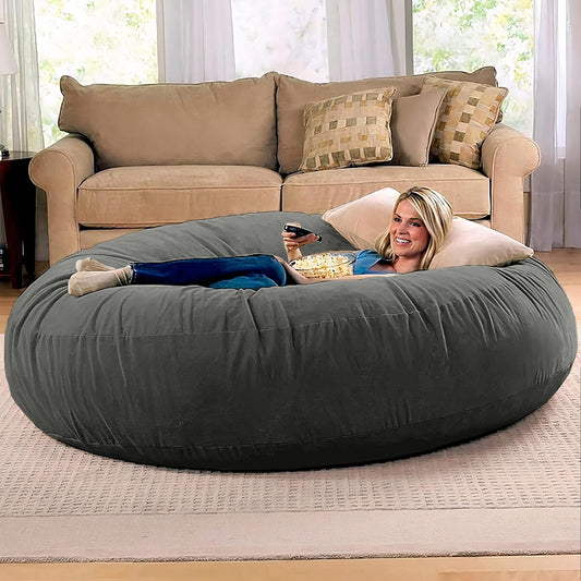 Jaxx 6 Foot Cocoon - 2-in-1 Convertible Bean Bag Bed & Large Bean Bag Chair for Adults, Charcoal