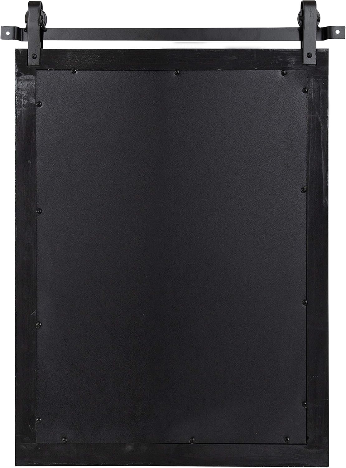Kate and Laurel Cates Farmhouse Wood Framed Wall Mirror, 18 x 26, Black, Barn Door-Inspired Rustic Mirrors for Wall