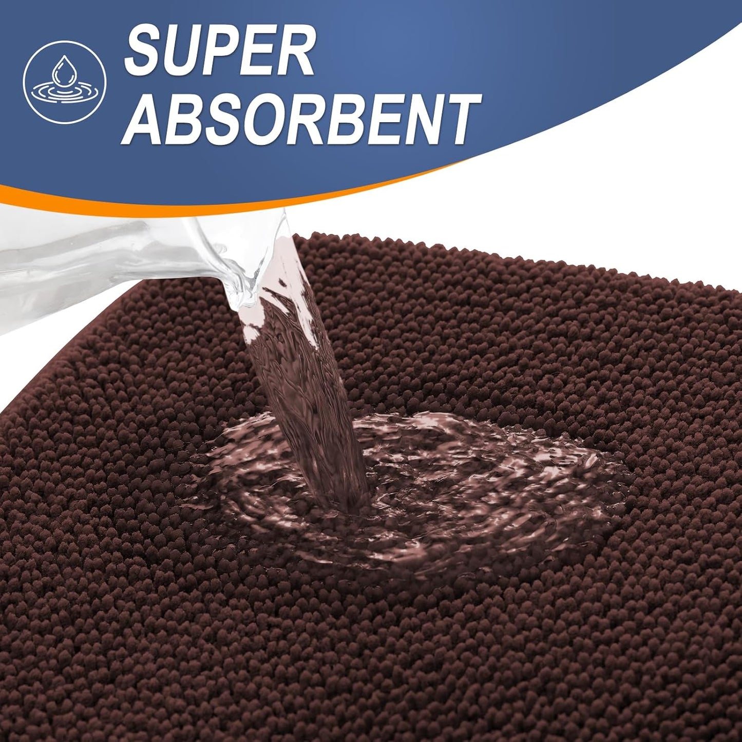 OLANLY Thick Memory Foam Bath Mat Rug 47x20, Extra Soft Absorbent Bathroom Rug, Quick Dry Bath Mats, Non-Slip, Machine Washable Carpet for Bathroom, Tub and Shower, Home Decor Accessories, Brown