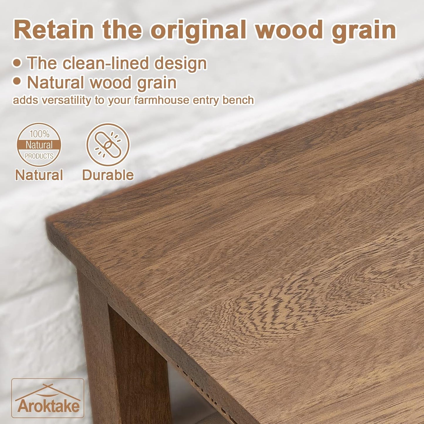 Small Shoe Rack Bench, 2-Tier Solid Wood Heavy Duty Shoe Organizer Shelf for Entryway, Living Room,Bedroom (Brown, 11.81"x15.75"x16.54")