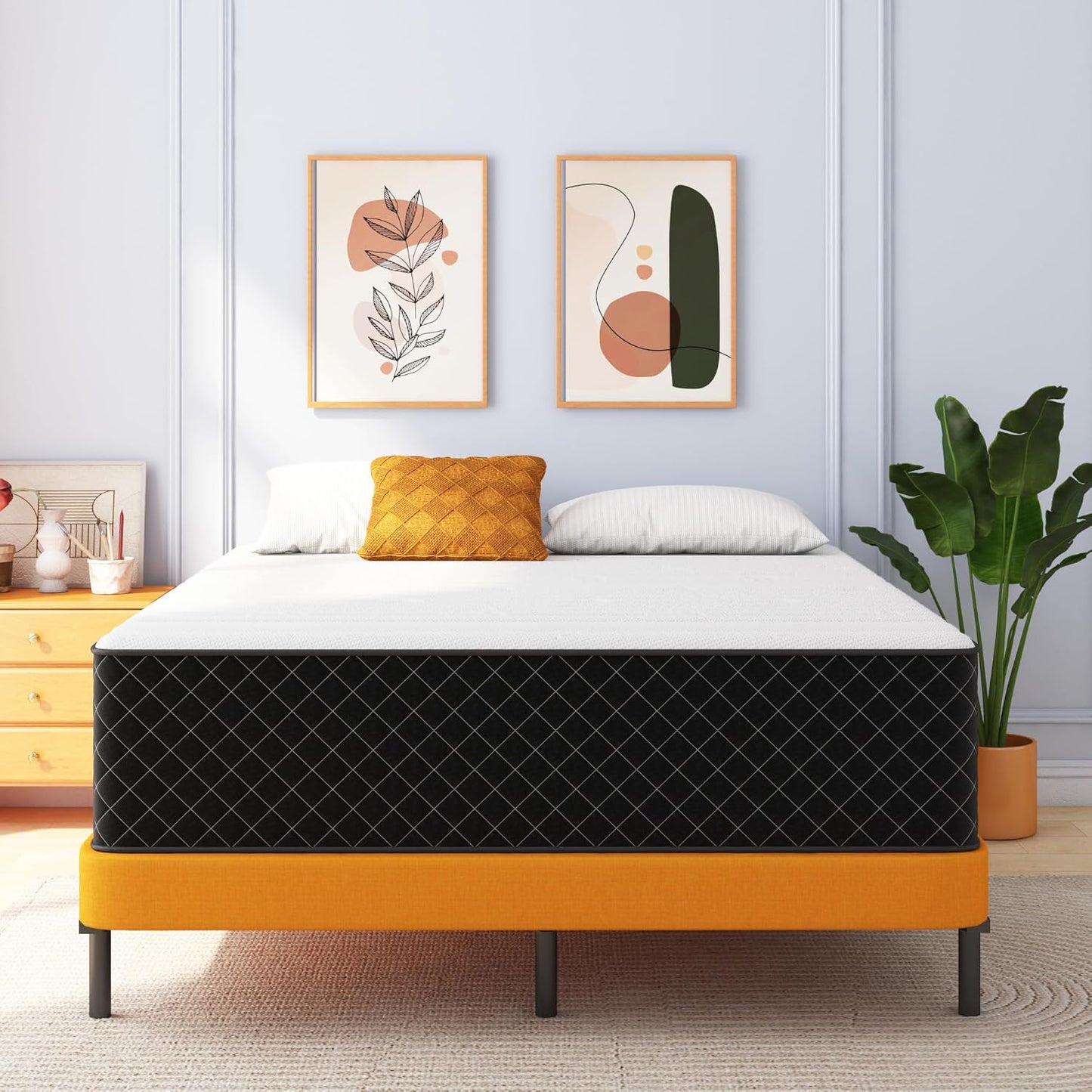 14 Inch King Hybrid Mattress – Firm Memory Foam & Pocket Spring Bed in a Box, Cooling Gel, CertiPUR-US Certified