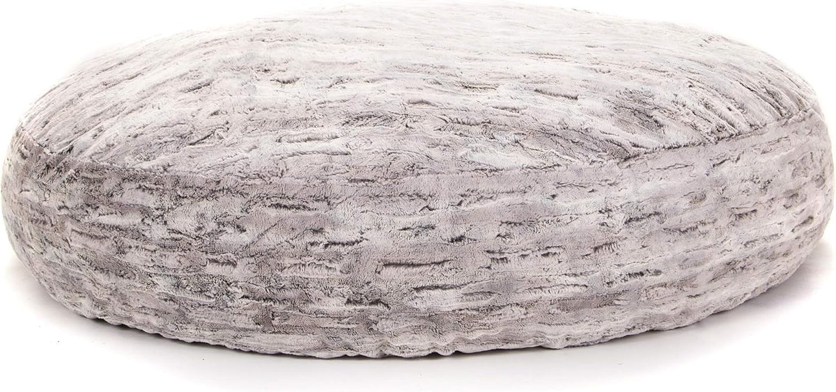 Jaxx 6 Foot Cocoon - 2-in-1 Convertible Bean Bag Bed & Large Bean Bag Chair for Adults, Premium Luxe Faux Fur - Silver Fox