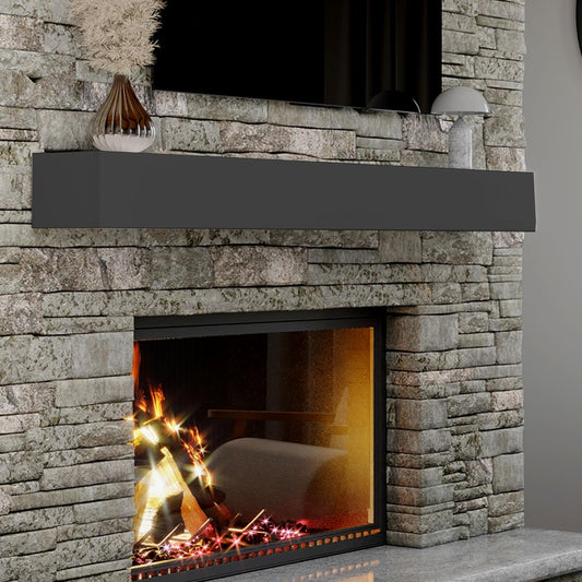 60" Floating Mantel Shelf - Modern White Fireplace Mantel with Matte Lacquer Finish for Living Room Elegance (60", Slate Grey)