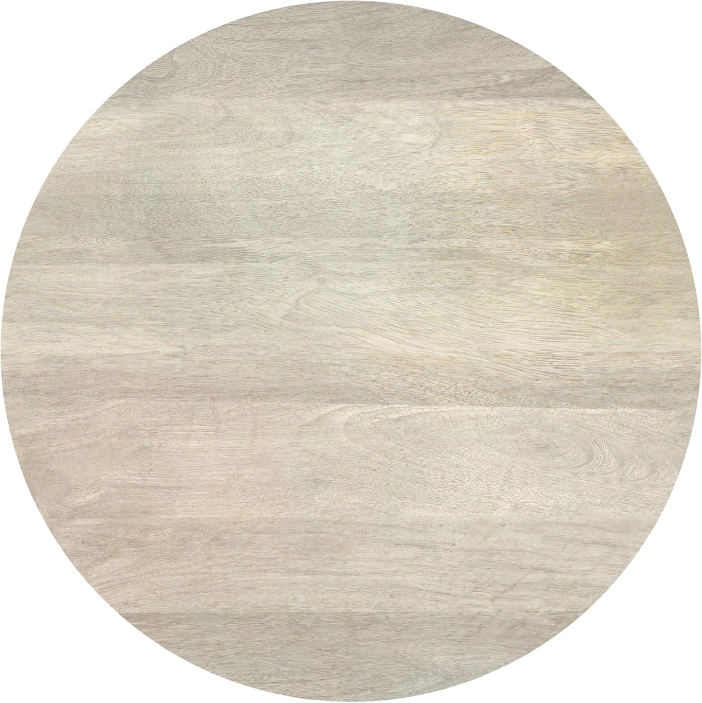 SIMPLIHOME Finchley Solid Mango Wood 18 inch Wide Round Contemporary Side Table in White Wash, Fully Assembled for The Living Room and Bedroom