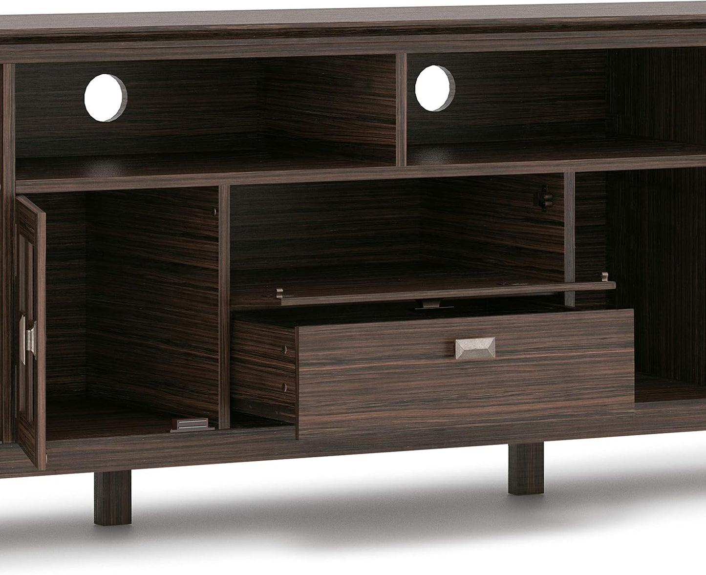 SIMPLIHOME Artisan SOLID WOOD 72 inch Wide Transitional TV Media Stand in Farmhouse Brown For TVs up to 80 inches for the Living Room and Entertainment Center