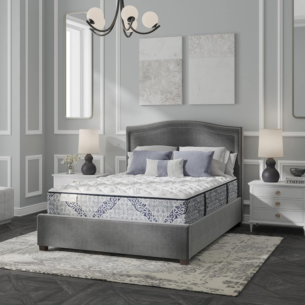 Kingsdown Cushion Firm Hybrid Mattress Twin XL Cooling Gel Memory Foam Layer Multi-Layered Motion Isolation Cool Sleep Quilted Top Luxury Mattresses, 13.5-Inch Passions Merridale