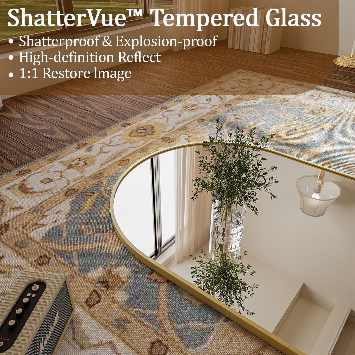 Koonmi Arched Full Length Mirror, 71"x26" Full Body Floor Mirror Standing Hanging or Leaning Wall, Full Body Mirror with Stand, Aluminum Alloy Thin Frame for Bedroom Living Room, Gold