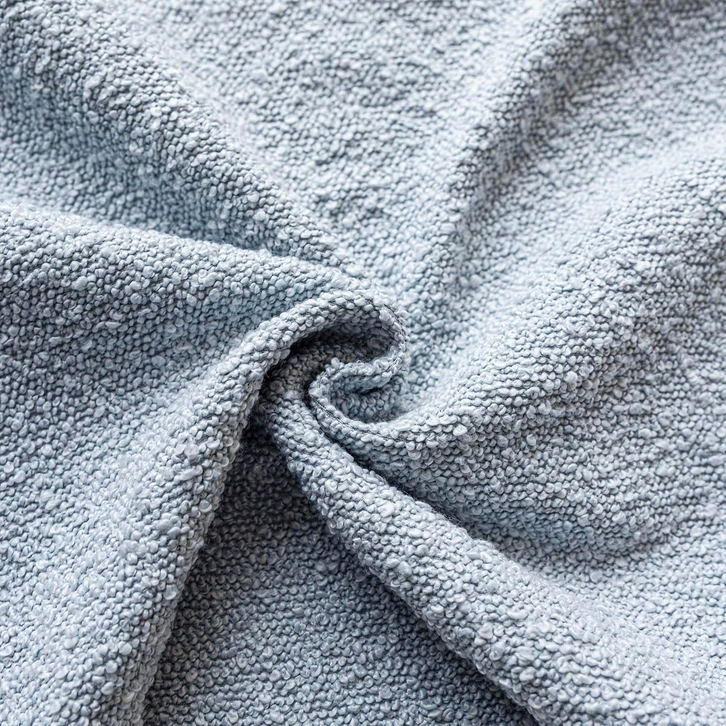 Foindtower Pack of 2 Modern Textured Boucle Throw Pillow Covers Accent Solid Decorative Pillow Cases Cozy Woven Couch Cushion Case for Chair Sofa Bed Living Room Home Decor, 22 x 22 Inch, Light Blue