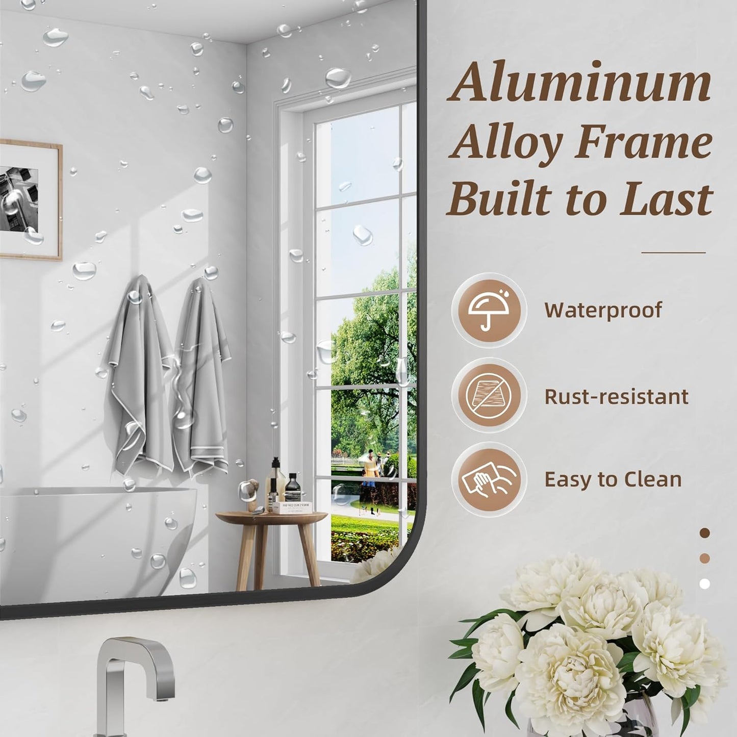 Bathroom Mirror 72" x 30", Large Rectangle Wall Mirror, Black Metal Frame Wall Mounted Mirrors for Bathroom, Vanity, Bedroom, Entryway Decor(Horizontal/Vertical)