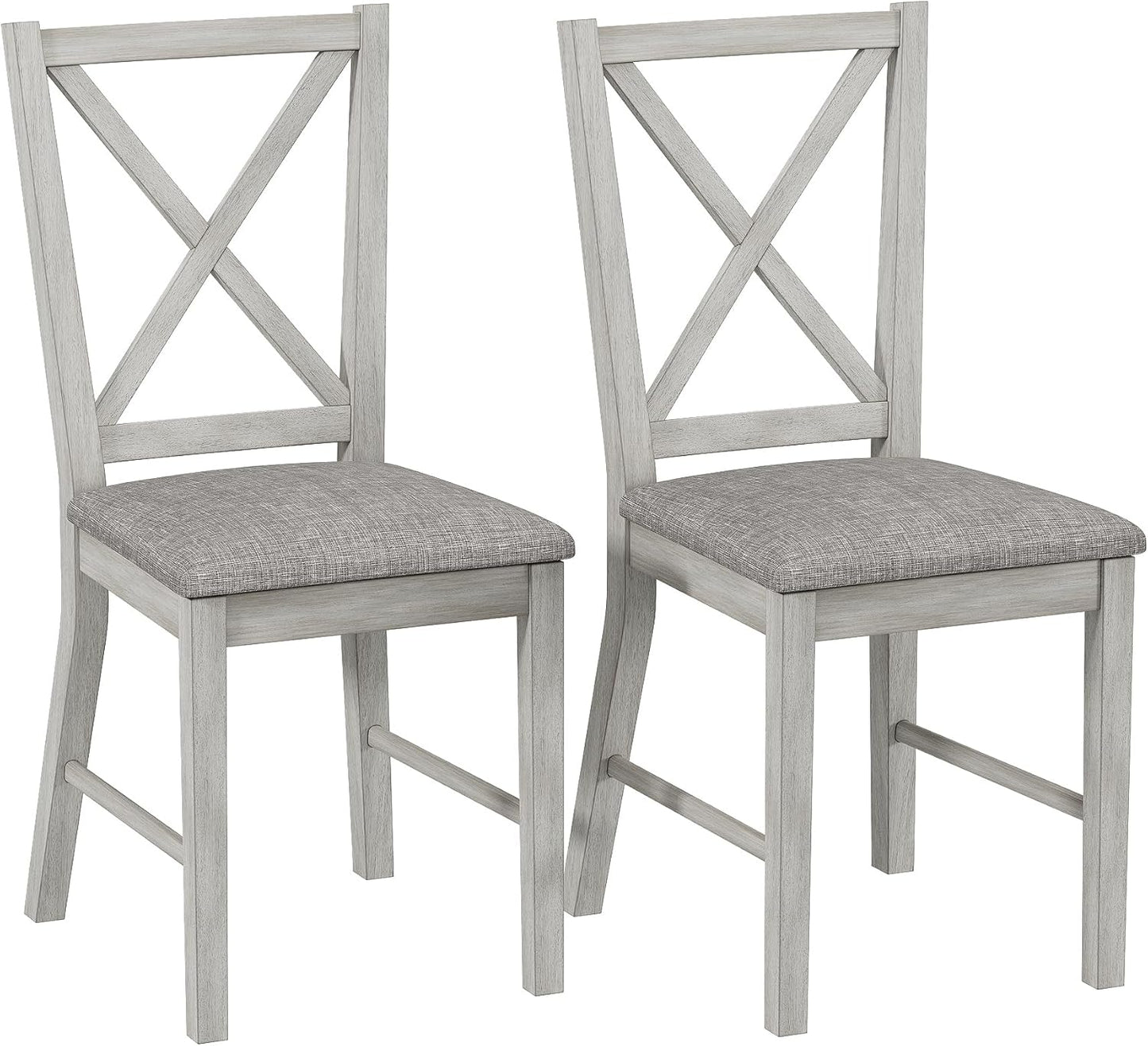 Solid Wood Dining Chairs, Part of Dining Table Set, Mix and Match Table, Chairs Sold Separately for Dining Room, Kitchen, Grey