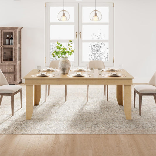 GarveeHome Farmhouse Dining Table for 6-8 People, 71" Long Natural Color Kitchen Tables with Wooden Sturdy Frame, 6 Ft Large Rectangular Dinner Table for Living Room, Kitchen, Dining Room