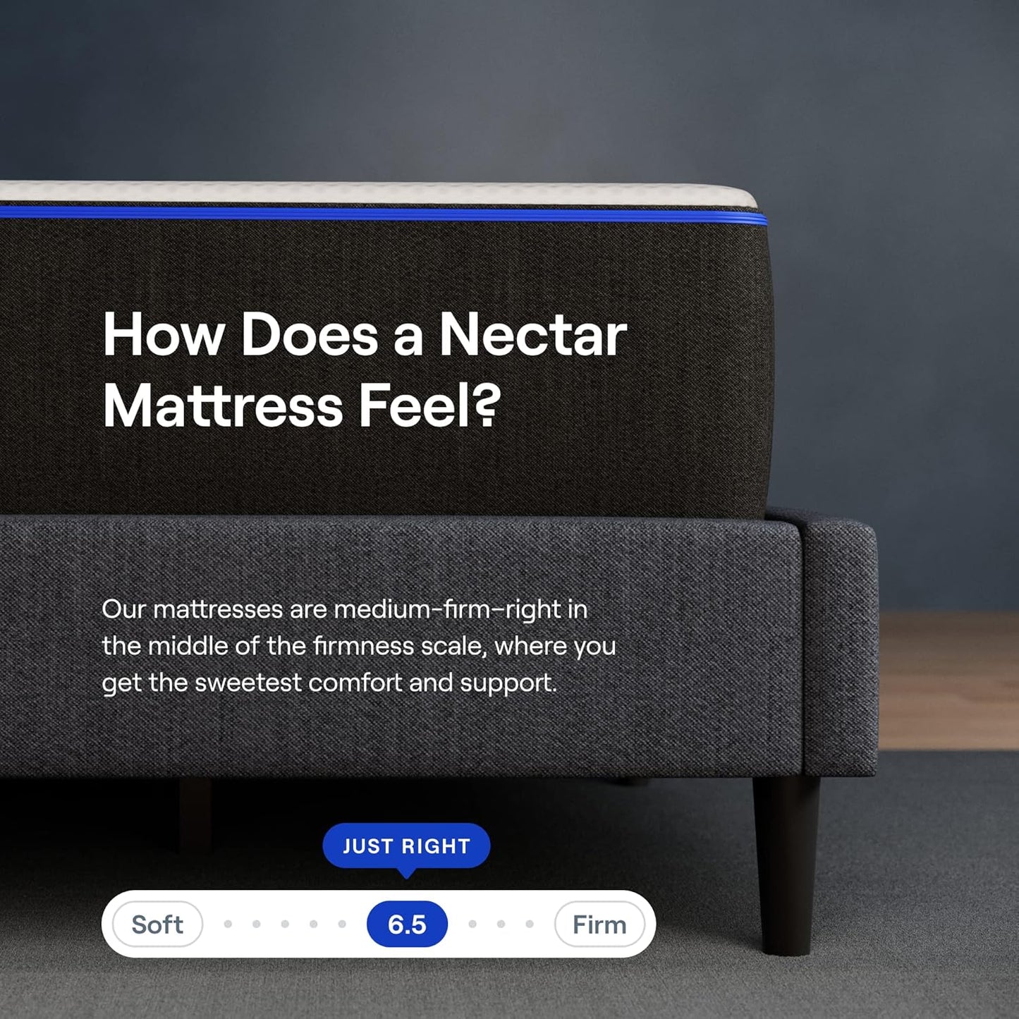 Nectar Full 12” Mattress with Bed Frame - Grey - Medium Firm Gel Memory Foam - Cooling Comfort Technology - 365-Night Trial - Forever Warranty - Easy Assembly - 8 Inch Legs - Holds Up to 700 Pounds