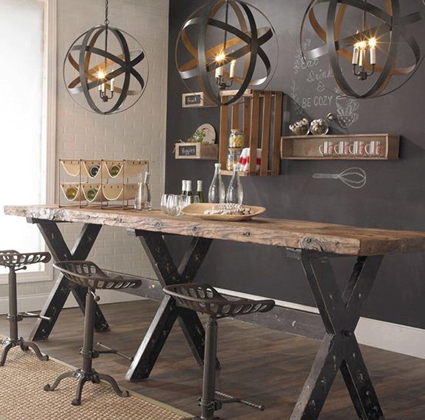 LOKKHAN Rustic Industrial Bar Stool - Cast Iron Tractor Seat - Adjustable Counter Height Swivel Breakfast Bar - Farmhouse Metal Stool - 19.7-26.8 Inch Seat Height