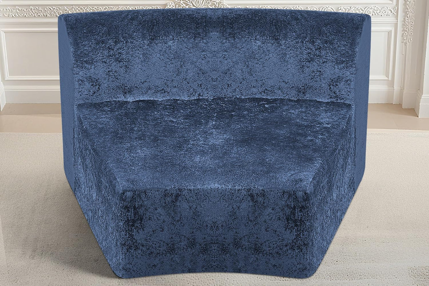 Homguava Modular Sectional Sofa, Memory Foam Couch Single Sofa Chair with Deep Seat, Modern Upholstered Sofa Couches for Living Room Apartment Office, No Assembly Required, Blue