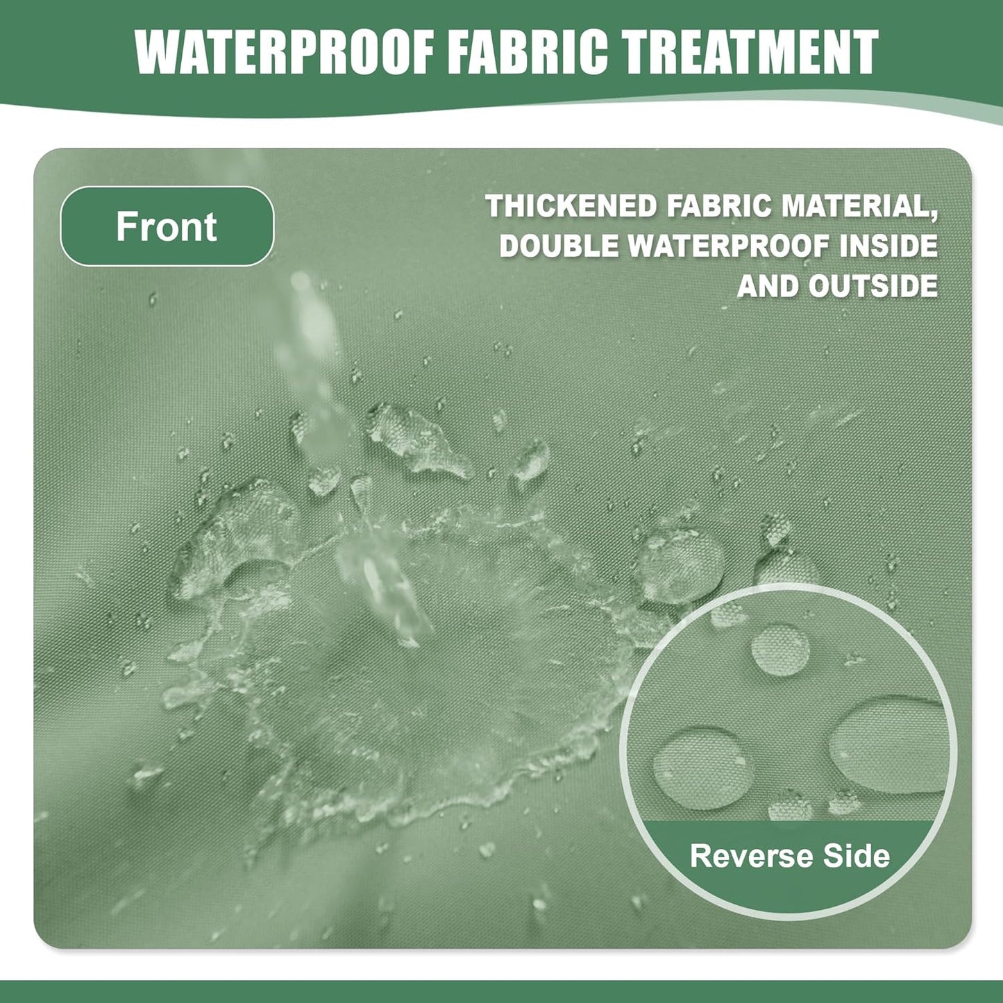 Chaise Lounge Cushions Outdoor Set of 4 - Waterproof and Fade Resistant Sun Lounger Replacement Cushions - Patio Lounger Pads with Removable Cover for Pool, Deck, 72 x 21 x 3 Inch, Sage Green