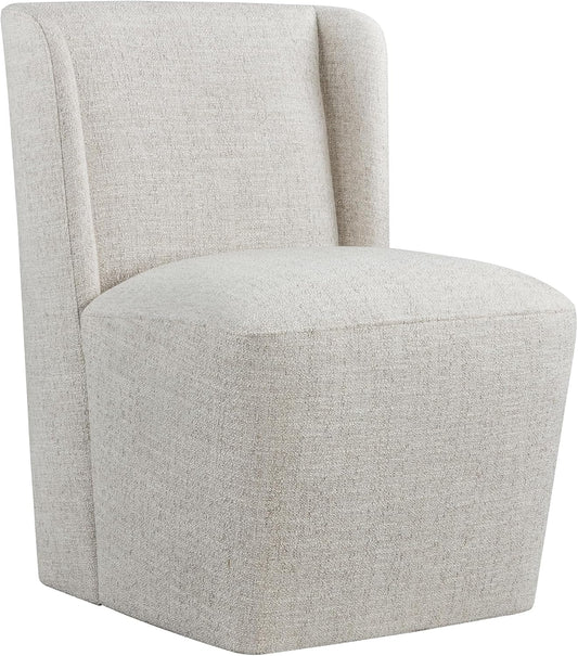 Dining Chairs with Casters No Assembly Upholstered Wingback Single Sofa Armless Deskchair for Bedroom Waiting Room Kitchen Diningroom