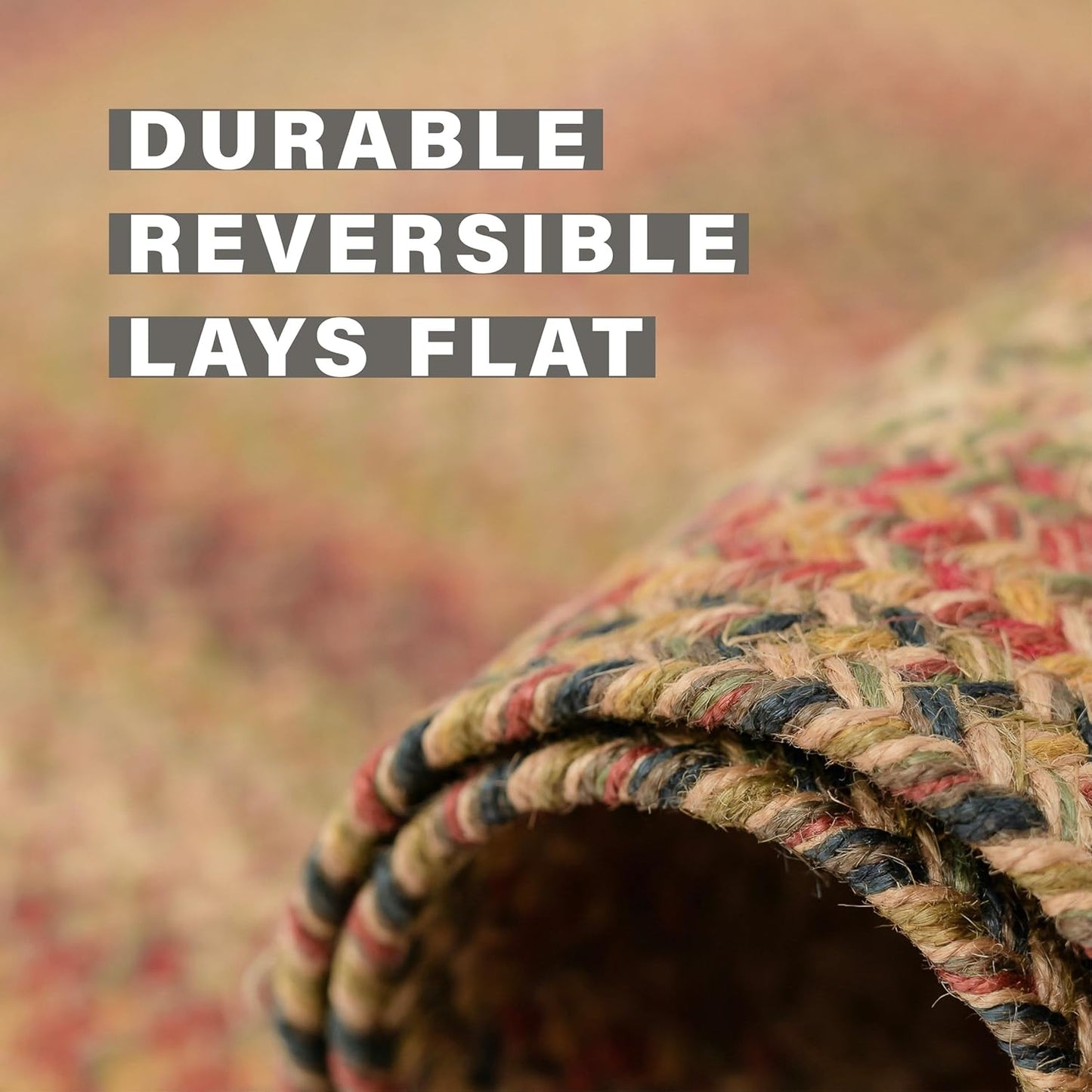 Kingston Oval Braided Rug 2x3' – A Multicolored Rug of Jute to Use in Kitchen, Entryway and Bathroom