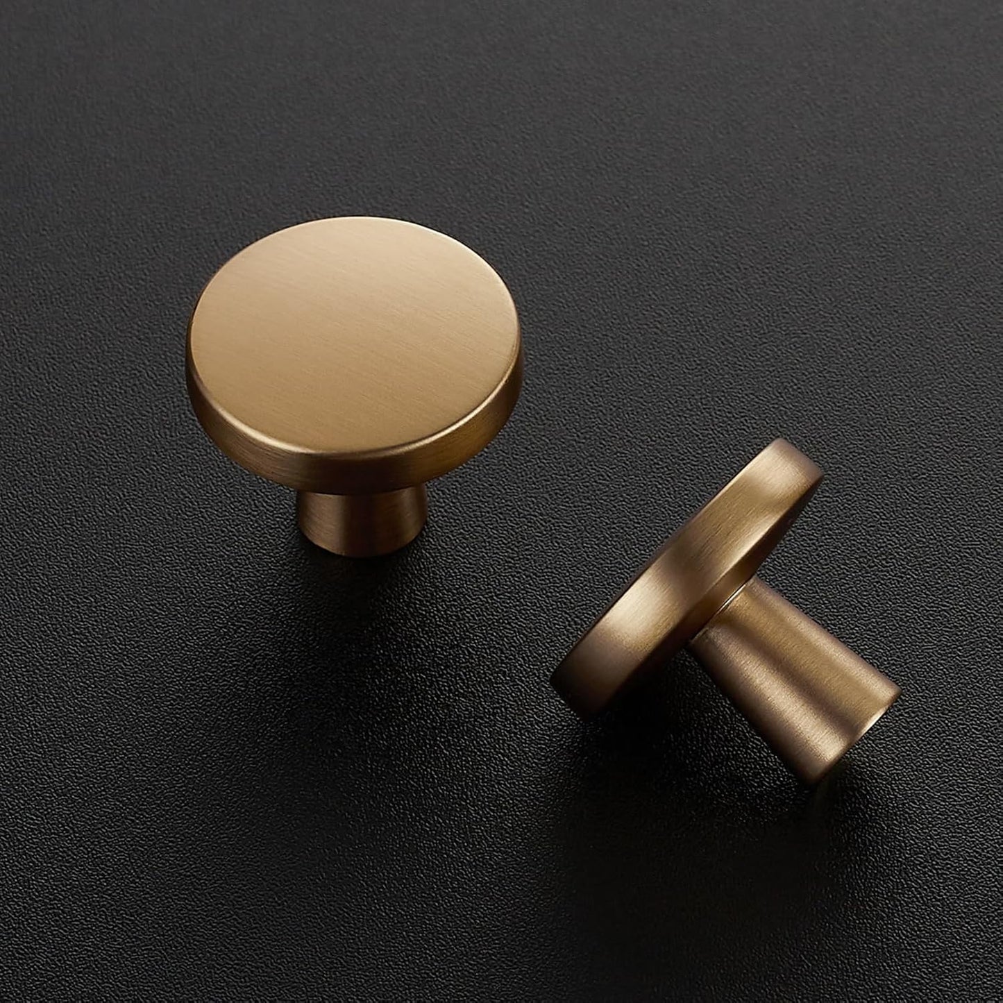 Ravinte 15 Pack Drawer Pulls 1-1/4 Inch Kitchen Cabinet Knobs Solid Round Dresser Drawer Knobs Champagne Bronze Drawer Knobs Dresser Knobs Simple Cabinet Hardware for Cupboard Drawer Pulls