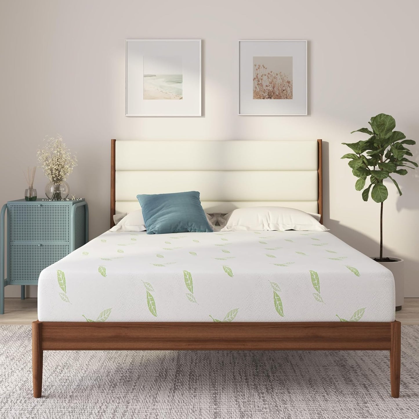 NapQueen King Size, 12 Inch Anula Green Tea Infused Memory Foam Mattress, Bed in a Box, CertiPUR-US Certified Mattress