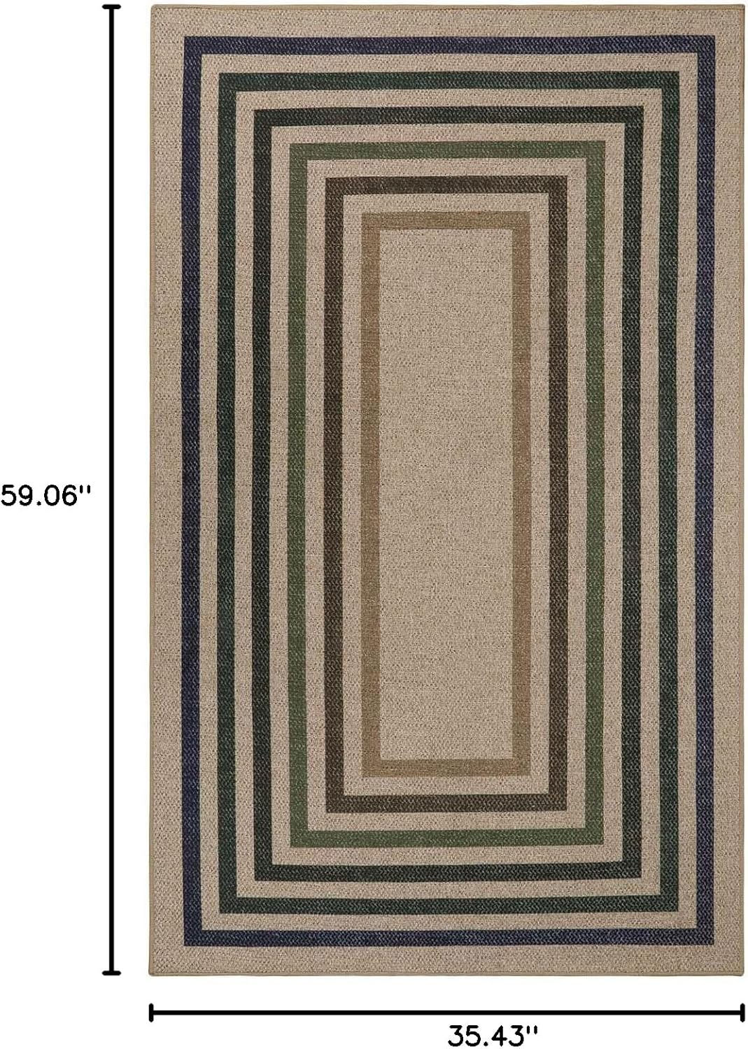 Lahome Modern Geometric Easy Jute Entryway Rug, 3x5 Washable Farmhouse Kitchen Rugs for Bedroom, Contemporary Non Slip Non Shedding Woven Carpet for Living Room