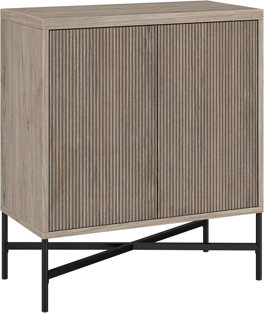 Henn&Hart 28" Wide Rectangular Accent Cabinet in Antiqued Gray Oak, for Home, Living Room, Bedroom, Entertainment Room, Office