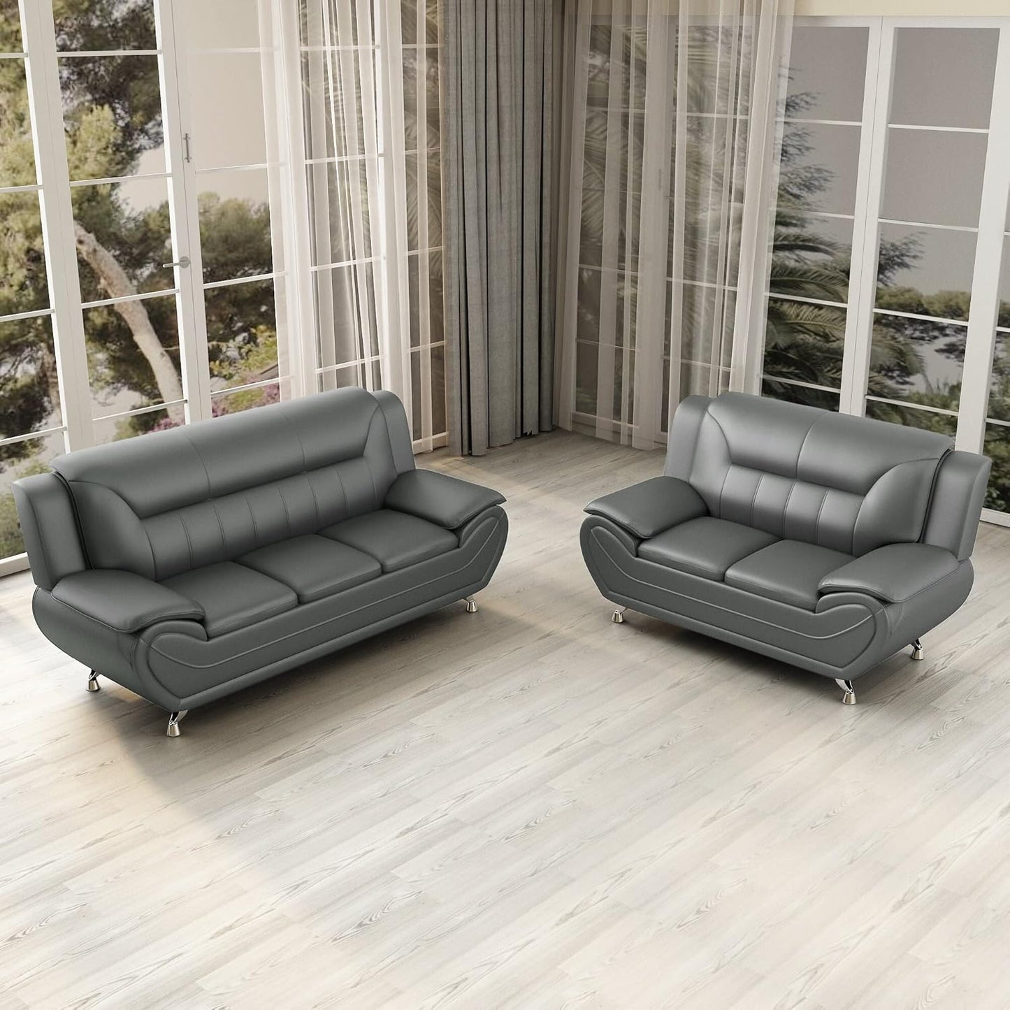 Container Furniture Direct Michael Sofa And Loveseat Gray