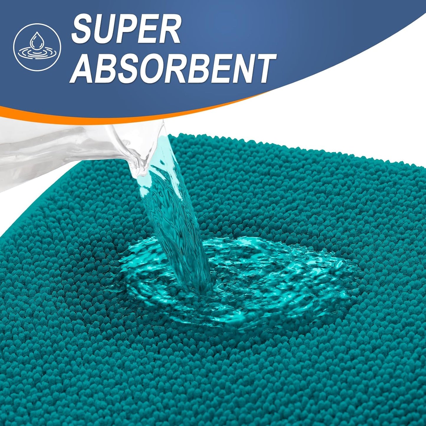 OLANLY Thick Memory Foam Bath Mat Rug 36x24, Extra Soft Absorbent Bathroom Rug, Quick Dry Bath Mats, Non-Slip, Machine Washable Carpet for Bathroom, Tub and Shower, Home Decor Accessories, Deep Lake