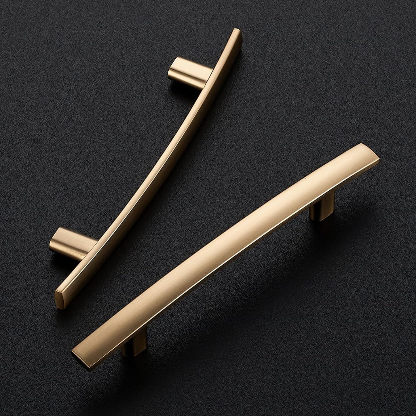 30 Pack Cabinet Handles 3.75" Hole Center - Curved Cabinet Pulls Champagne Bronze Drawer Pulls for Kitchen Cupboard Solid Handles for Dresser Drawer Arch Closet Hardware