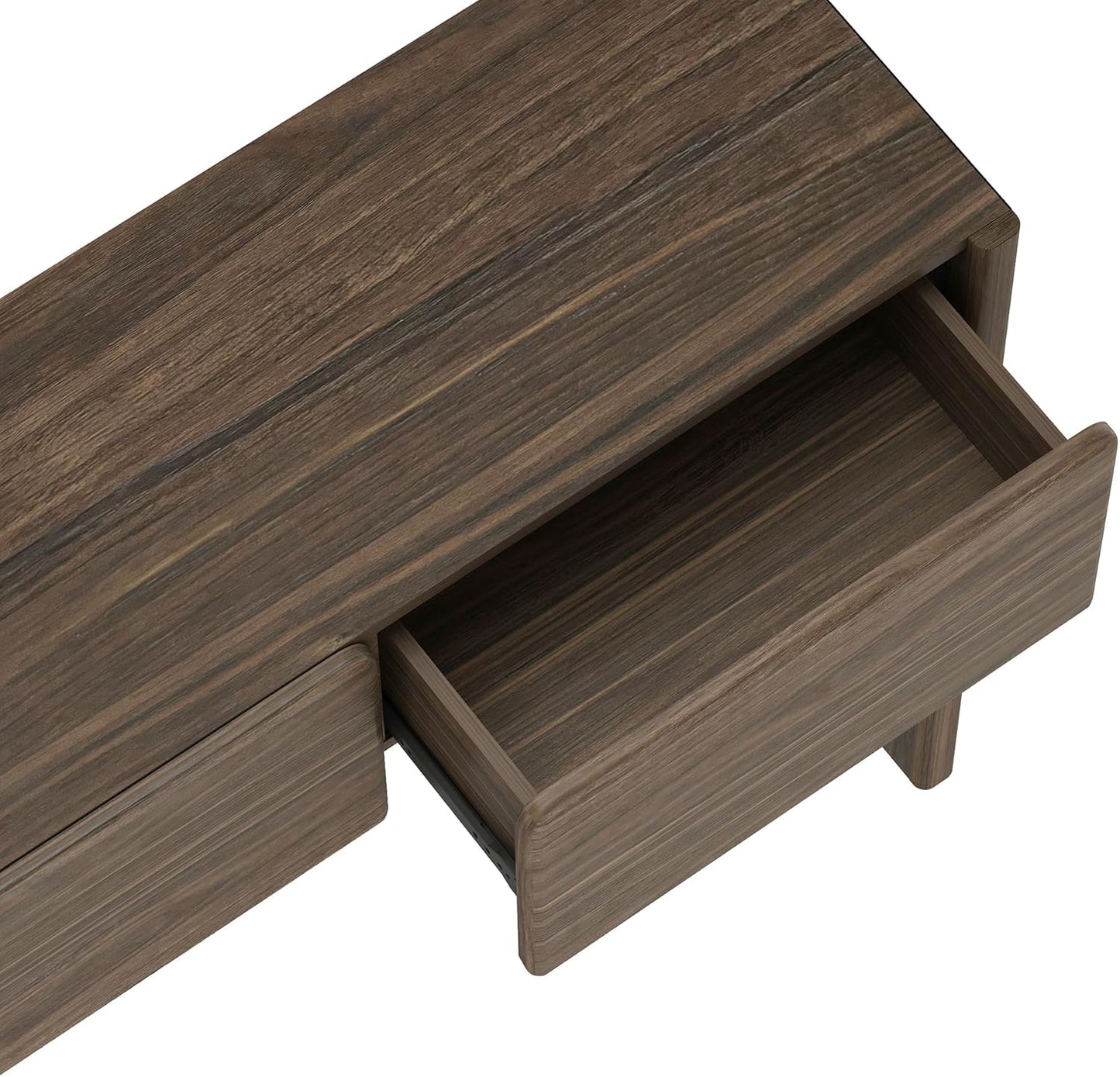 Manhattan Comfort Linda Modern Console Table with 3 Storage Drawers – 60" Narrow Entryway Stand for Living Room, Hallway, or Dining Room – Wood Grain Accent Furniture, Walnut Brown