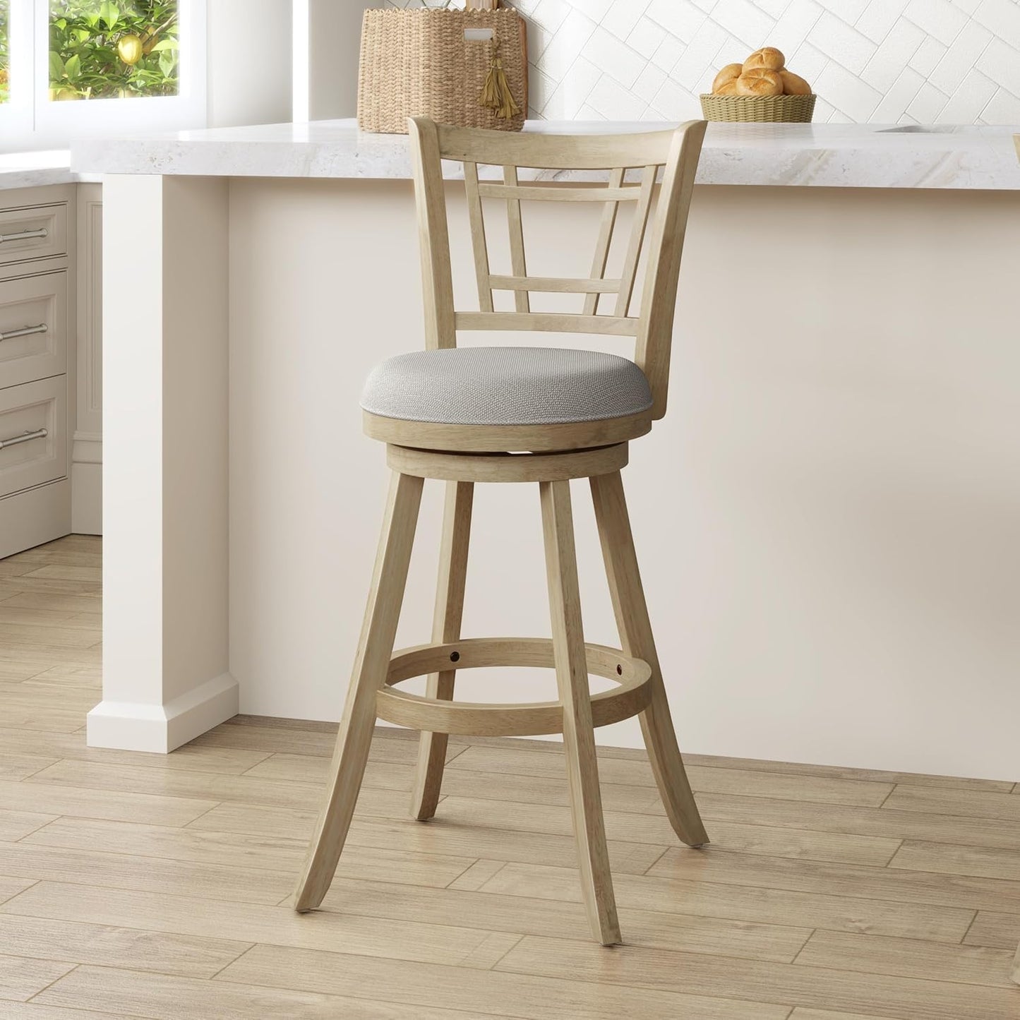 Hillsdale Fairfox 30.5" Wood Swivel Bar Height Stool, Natural