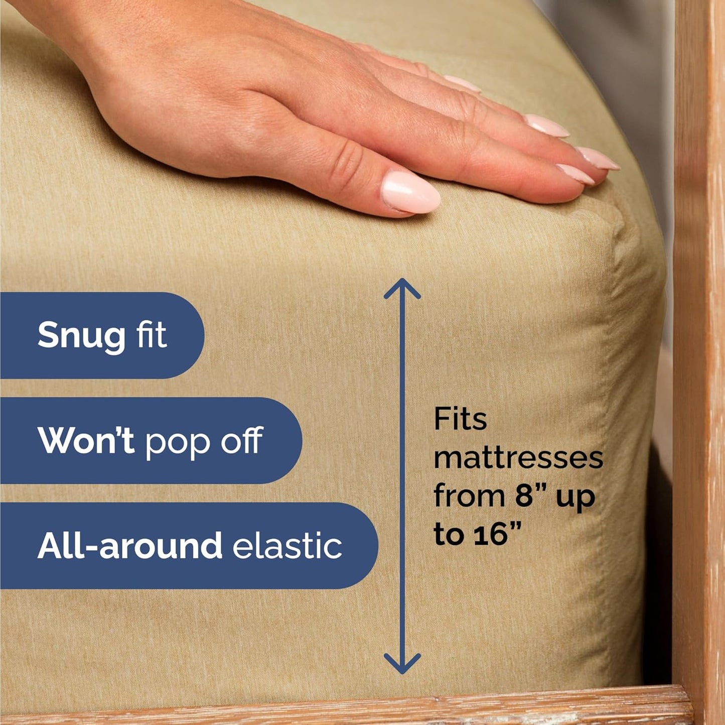 Twin Size 3 Piece Sheet Set - Comfy Breathable & Cooling Bed Sheets Set - Hotel Luxury Bedding for Women, Men, Kids, Teens, Boys & Girls - Deep Pockets, Soft & Wrinkle Free - Tan (Heathered Sheets)