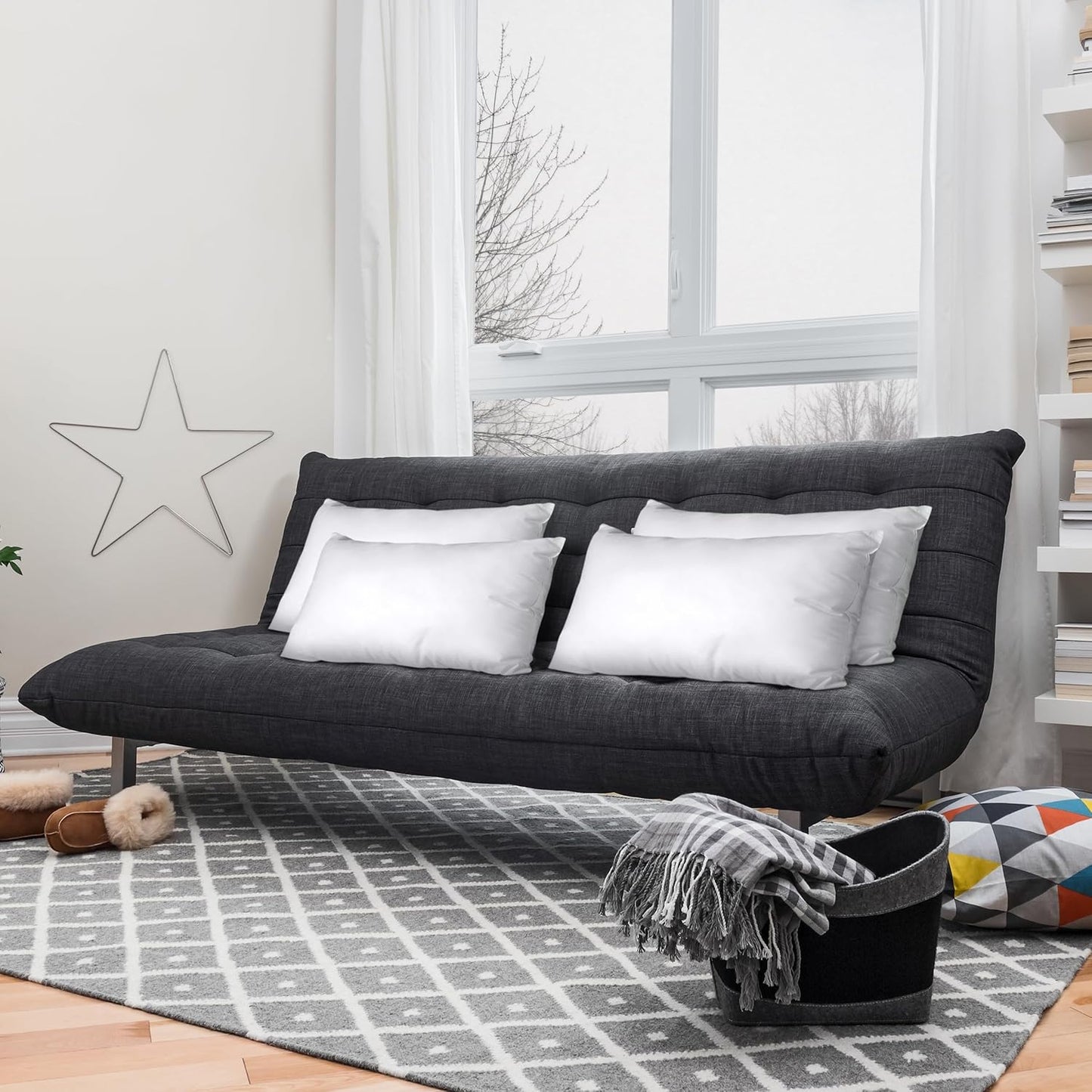 Utopia Bedding Throw Pillows (Set of 4, White), 12 x 24 Inches Pillows for Sofa, Bed and Couch Decorative Stuffer Pillow